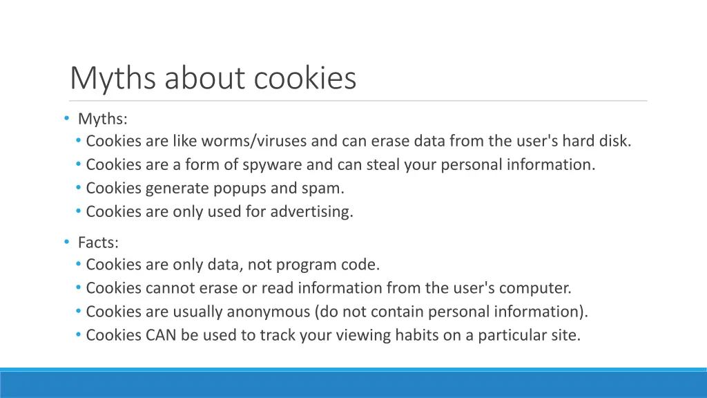 myths about cookies