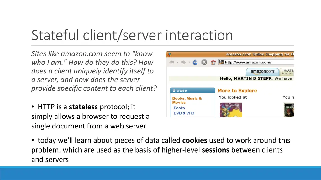 stateful client server interaction