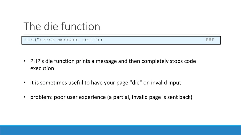 the die function