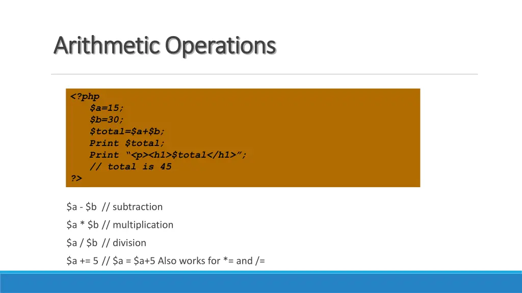 arithmetic operations arithmetic operations