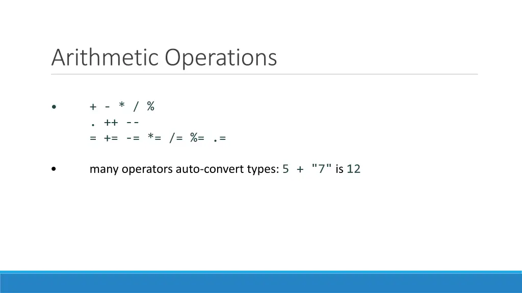 arithmetic operations