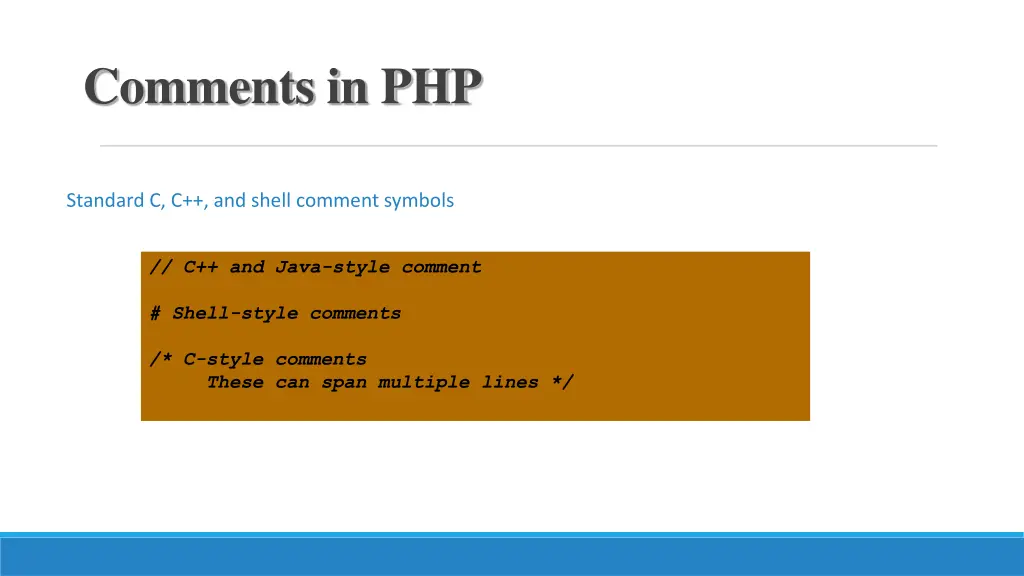comments in php