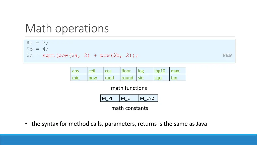 math operations