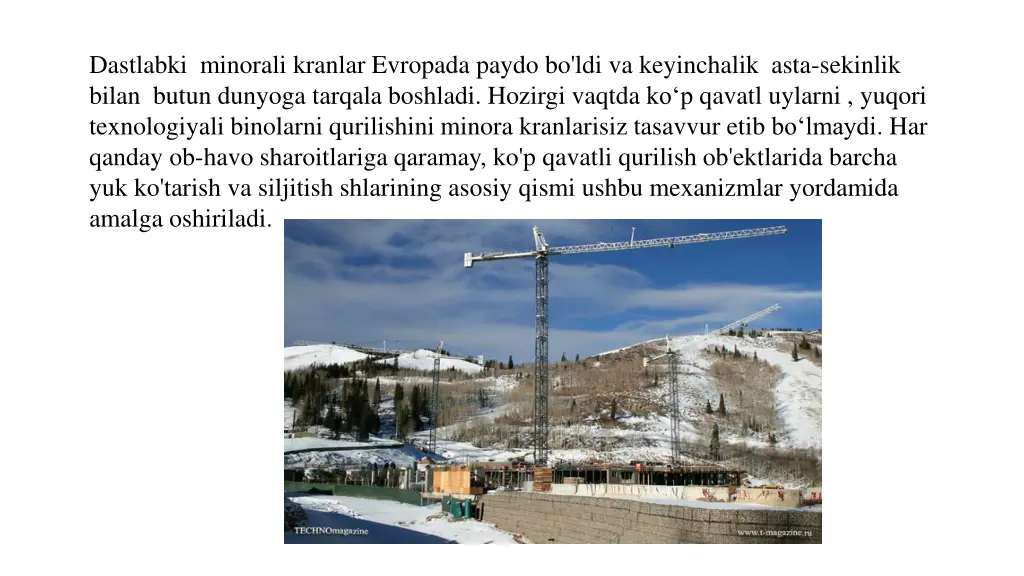 dastlabki minorali kranlar evropada paydo
