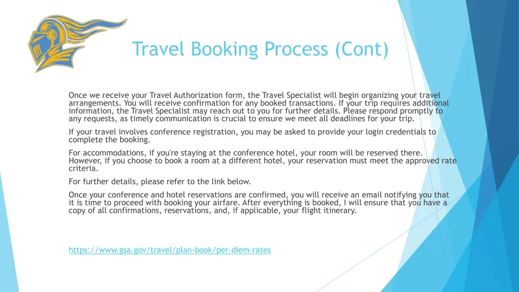 travel booking process cont