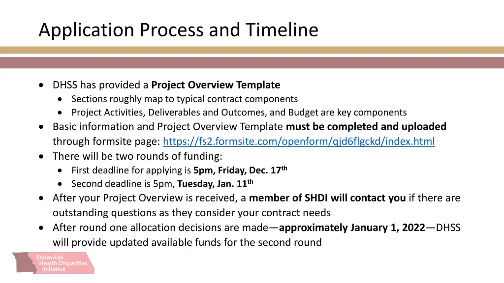 application process and timeline