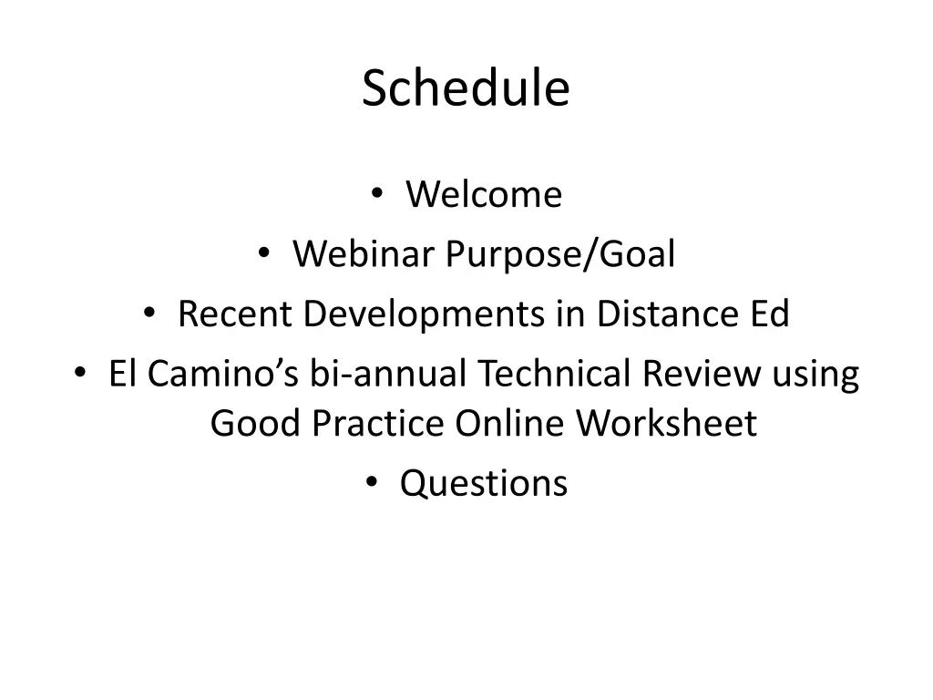 schedule