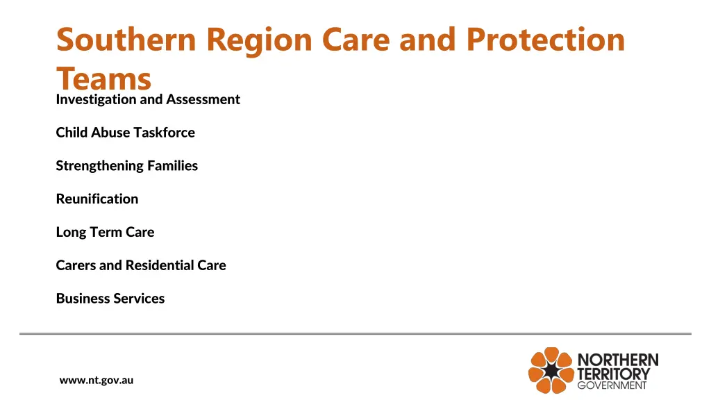 southern region care and protection teams