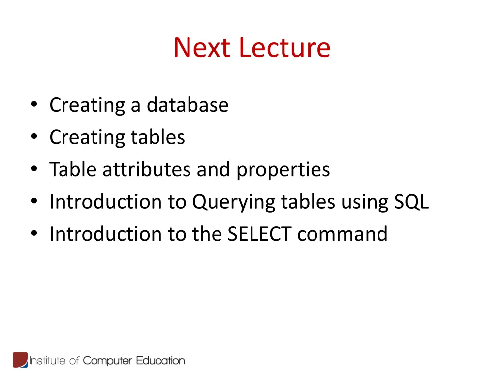 next lecture