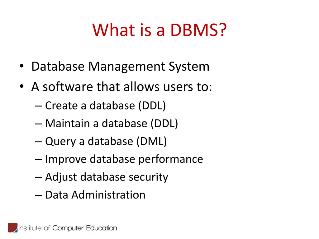 what is a dbms