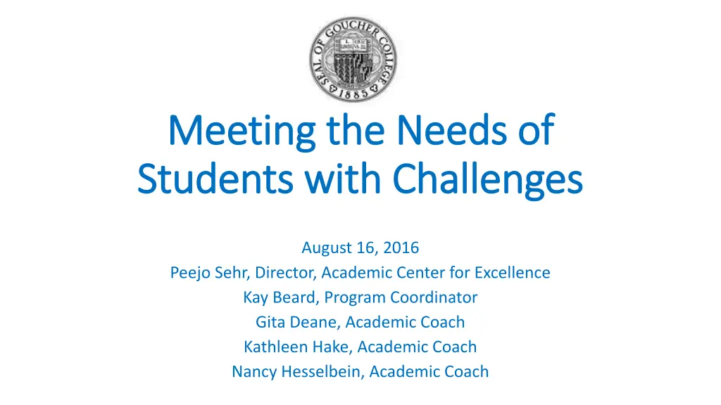 meeting the needs of meeting the needs