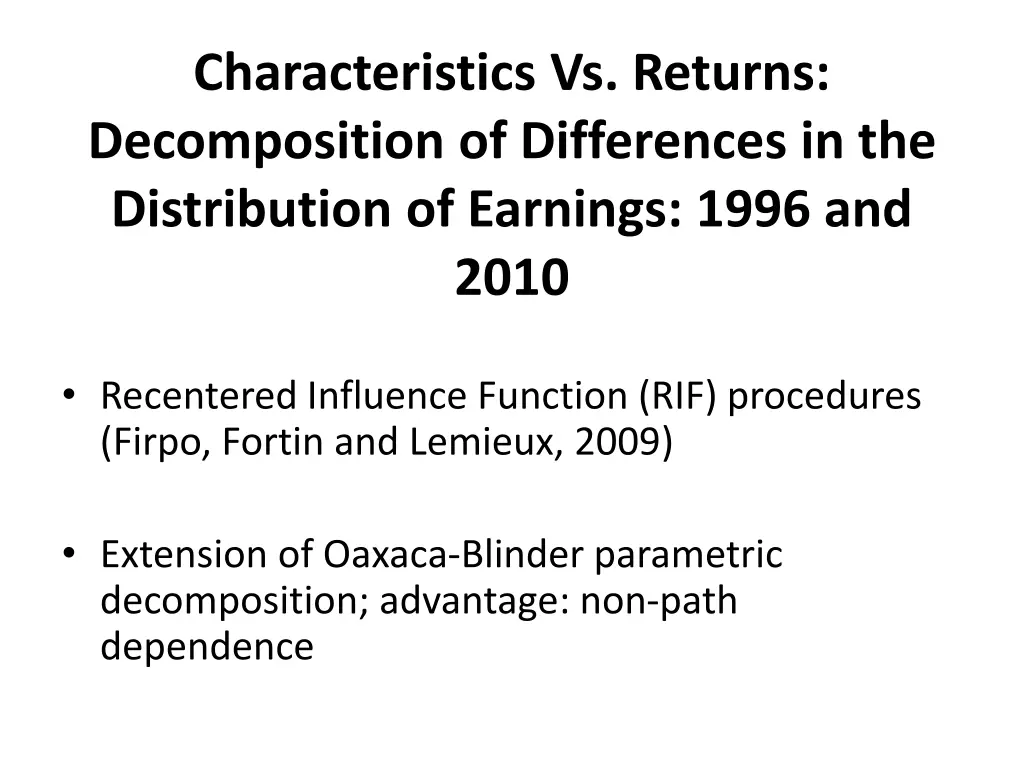 characteristics vs returns decomposition