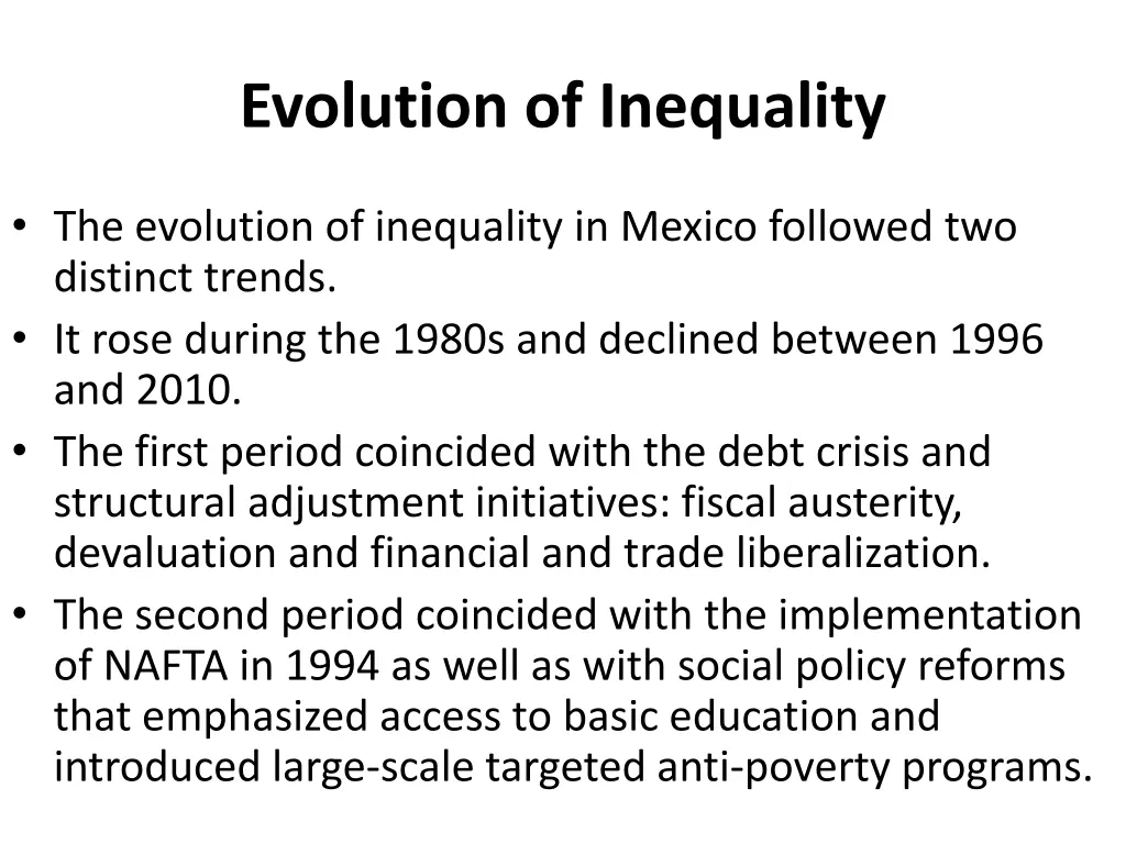 evolution of inequality