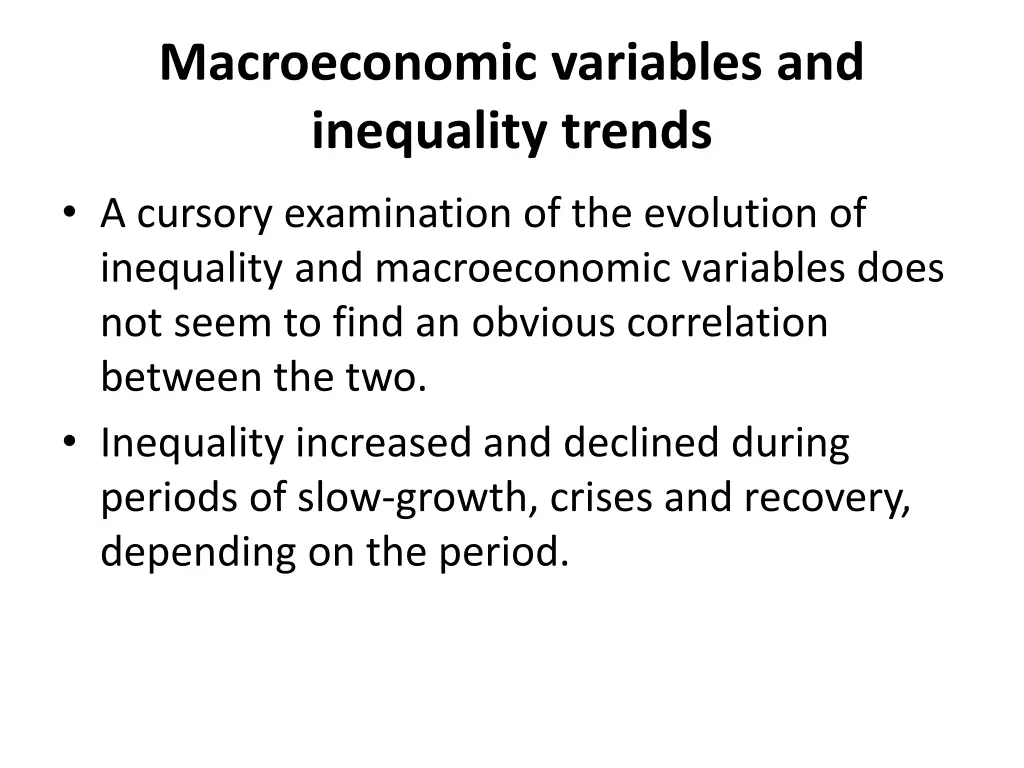 macroeconomic variables and inequality trends