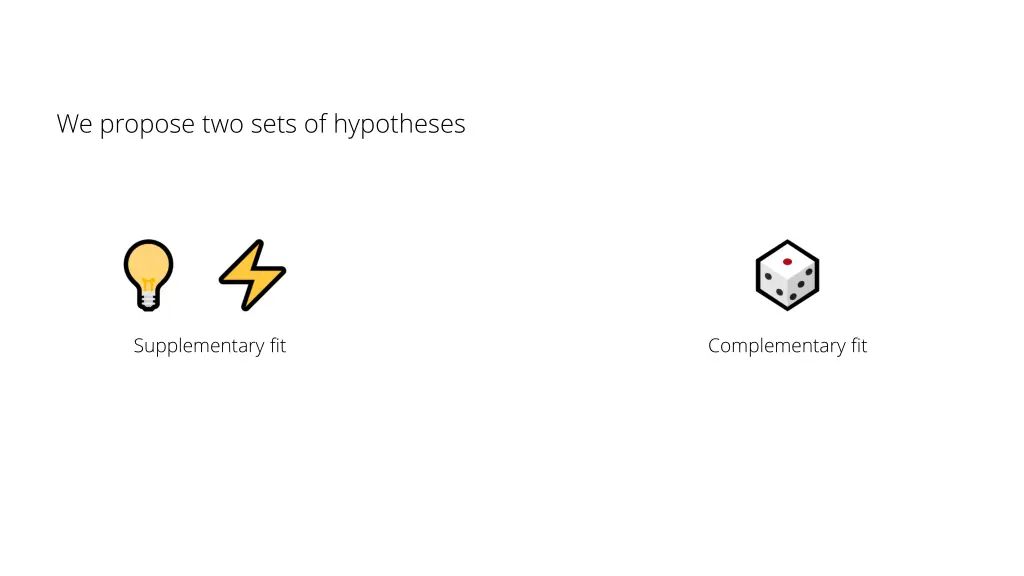we propose two sets of hypotheses