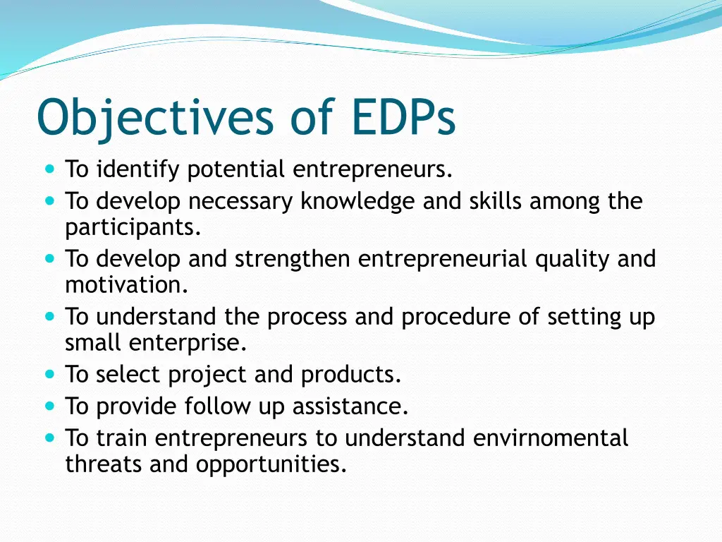 objectives of edps to identify potential
