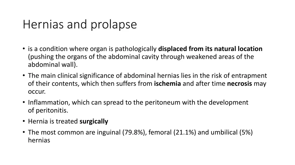 hernias and prolapse
