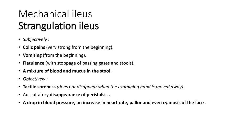 mechanical ileus strangulation ileus