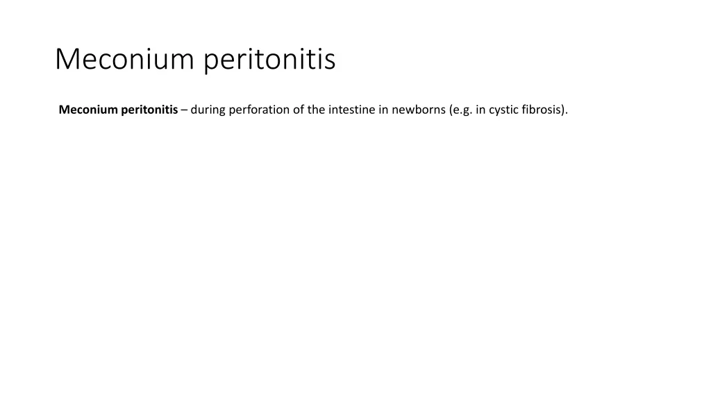meconium peritonitis
