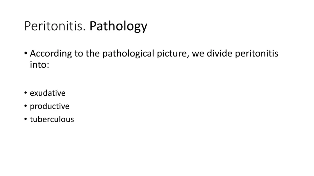 peritonitis pathology