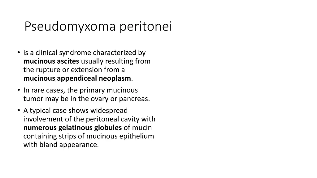 pseudomyxoma peritonei