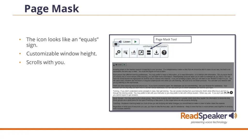 page mask