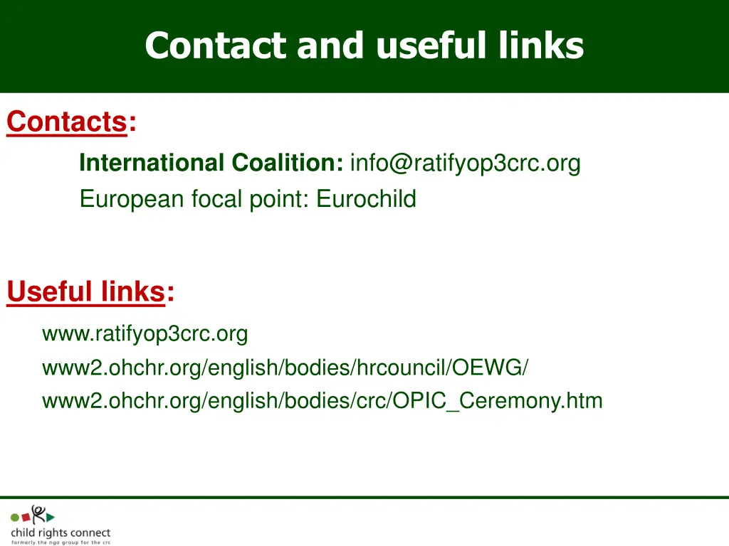 contact and useful links