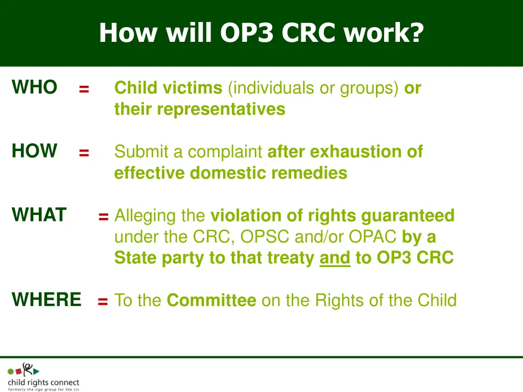 how will op3 crc work