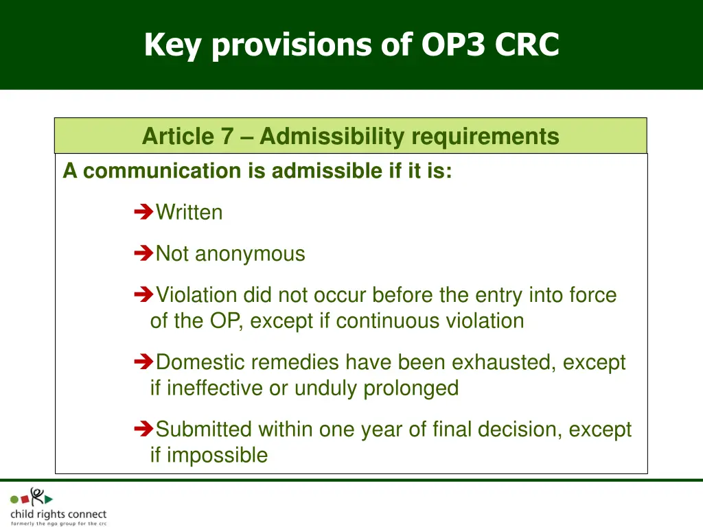 key provisions of op3 crc 2