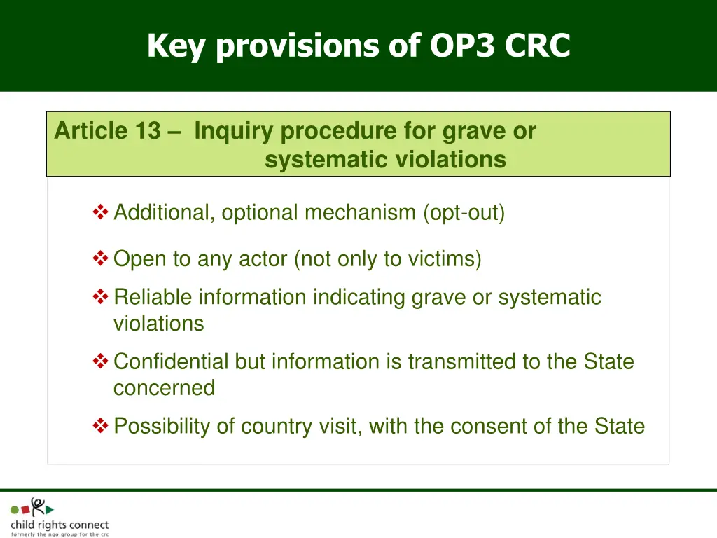 key provisions of op3 crc 3