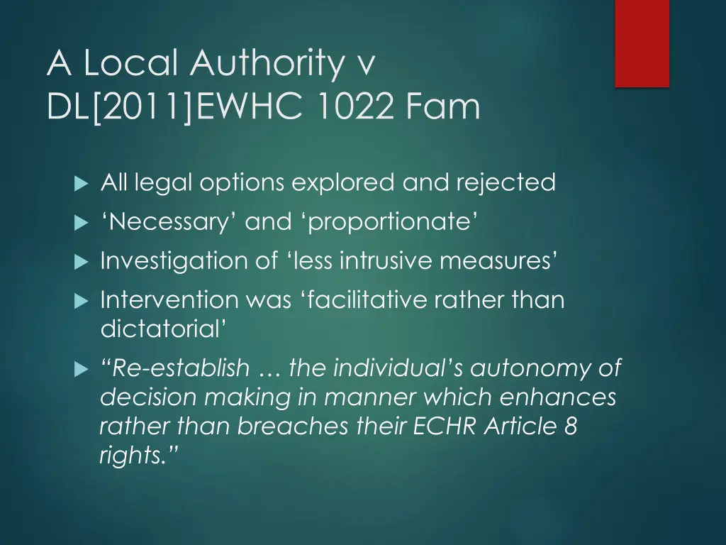 a local authority v dl 2011 ewhc 1022 fam