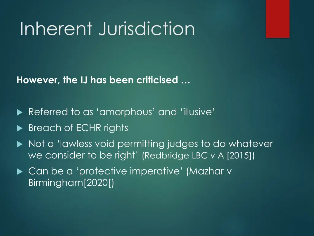inherent jurisdiction 1
