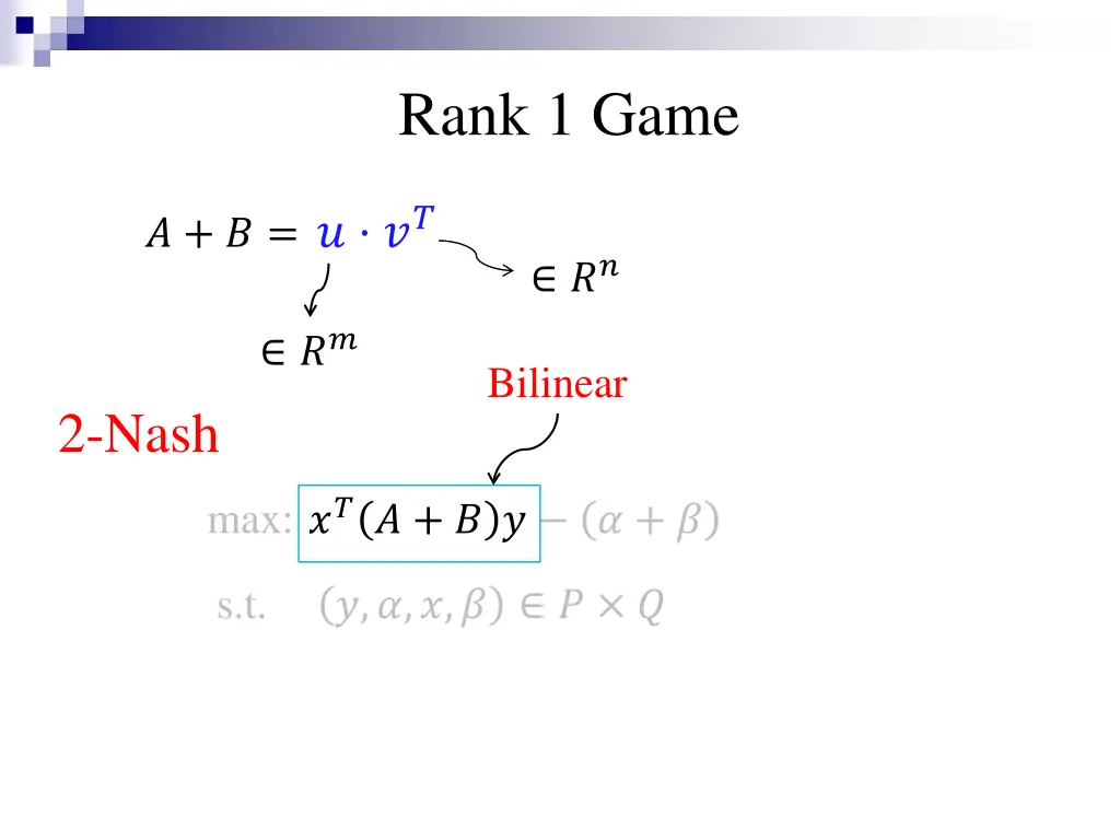 rank 1 game