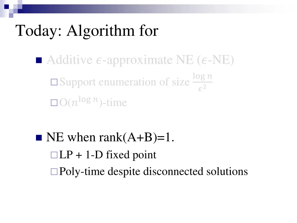 today algorithm for 1