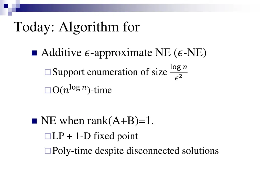 today algorithm for