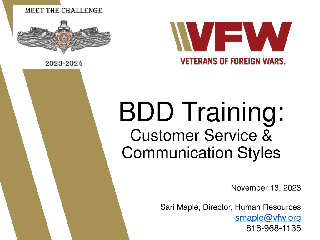 bdd training customer service communication styles