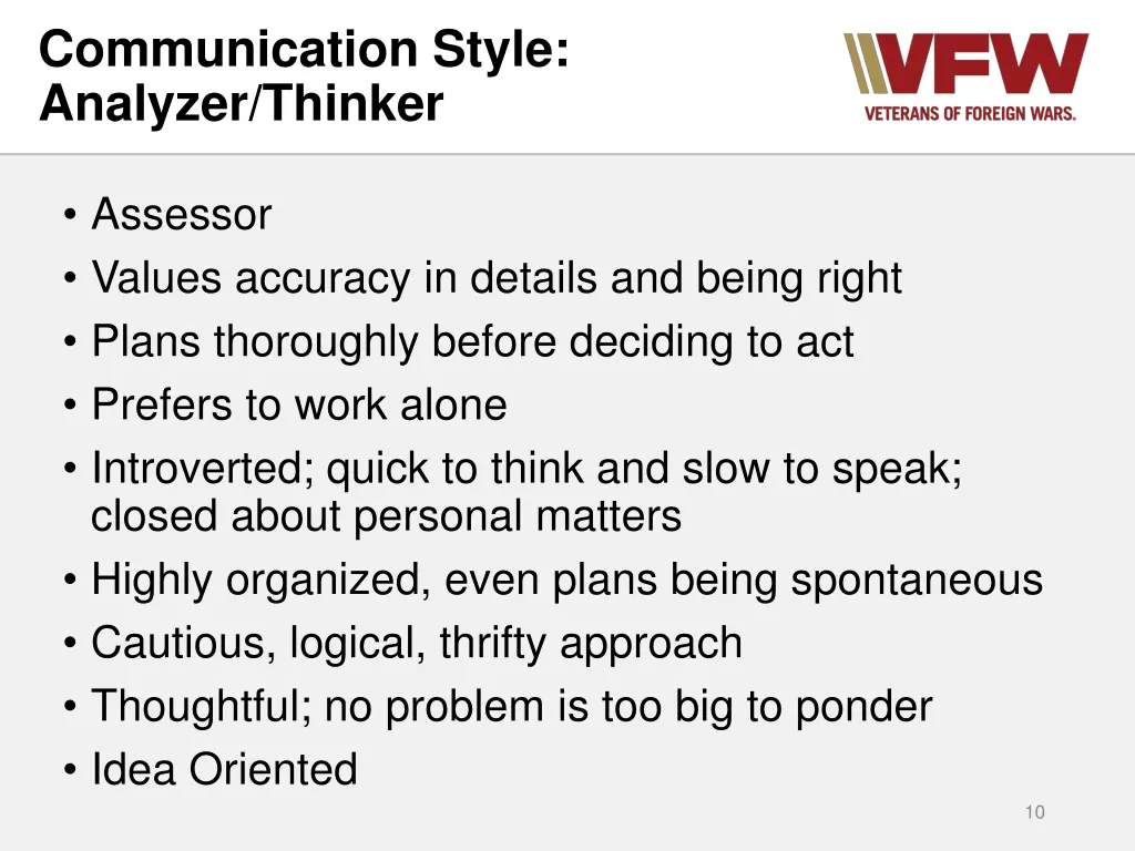 communication style analyzer thinker