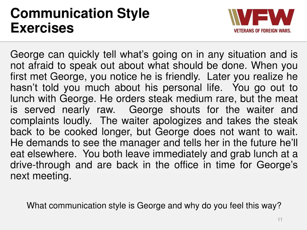 communication style exercises