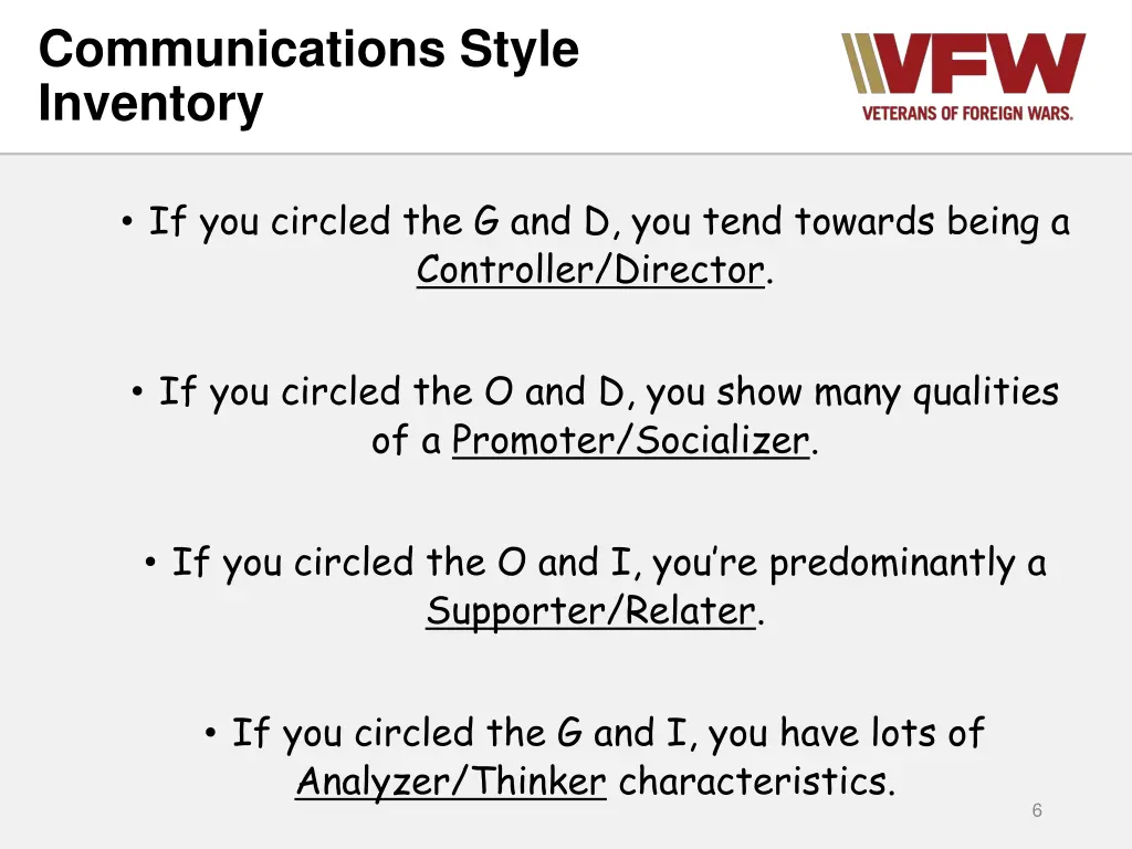 communications style inventory