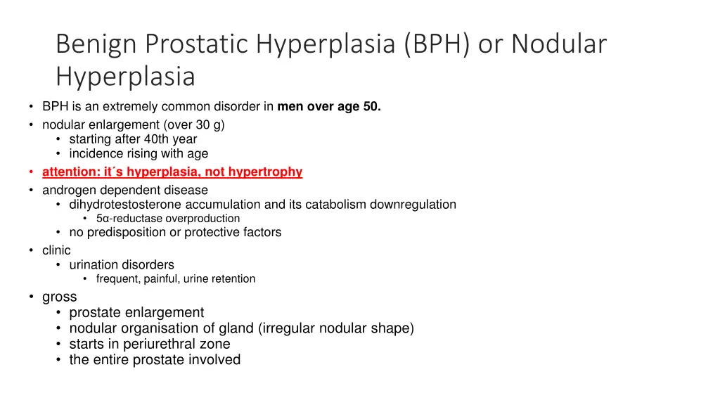benign prostatic hyperplasia bph or nodular