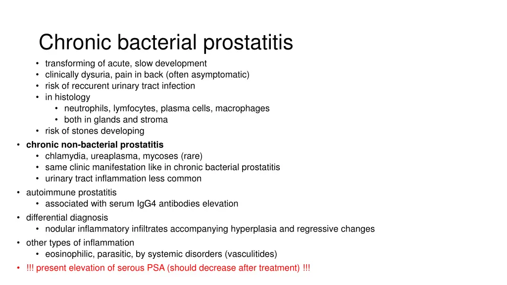 chronic bacterial prostatitis transforming