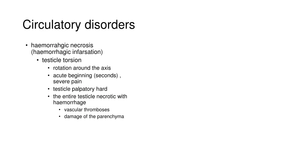 circulatory disorders