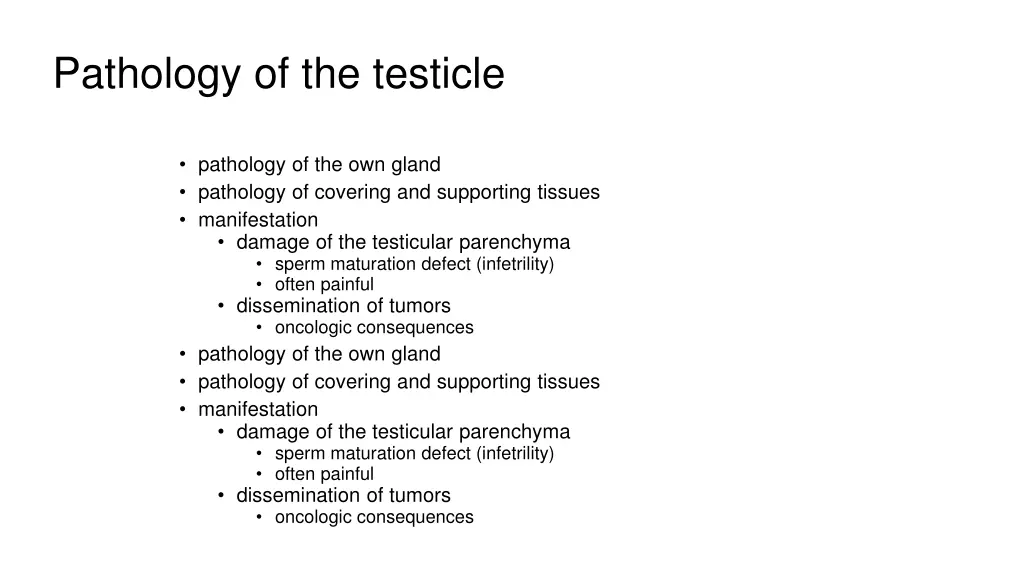 pathology of the testicle