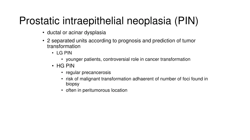 prostatic intraepithelial neoplasia pin