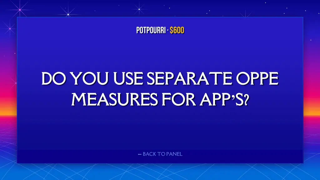 do you use separate oppe do you use separate oppe