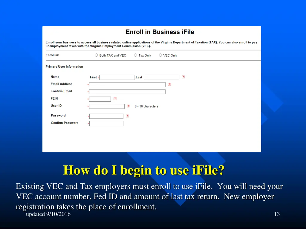 how do i begin to use ifile existing
