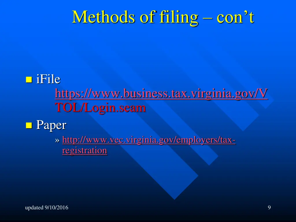 methods of filing con t