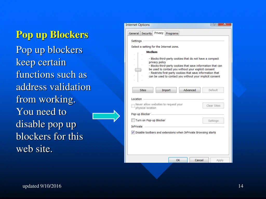 pop up blockers pop up blockers keep certain