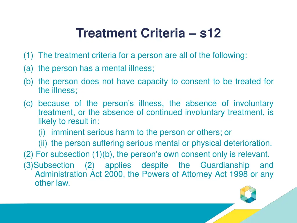 treatment criteria s12