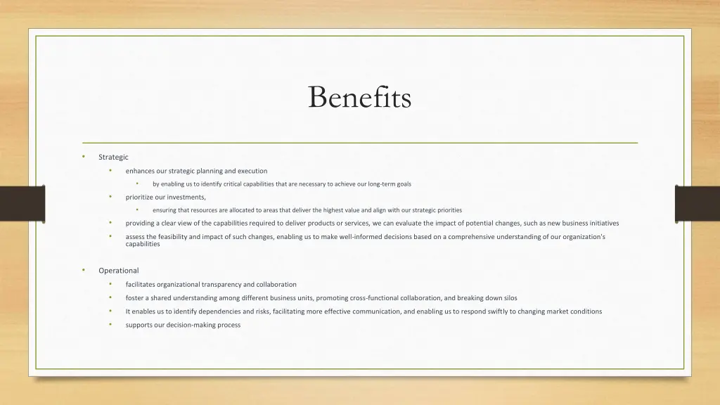 benefits